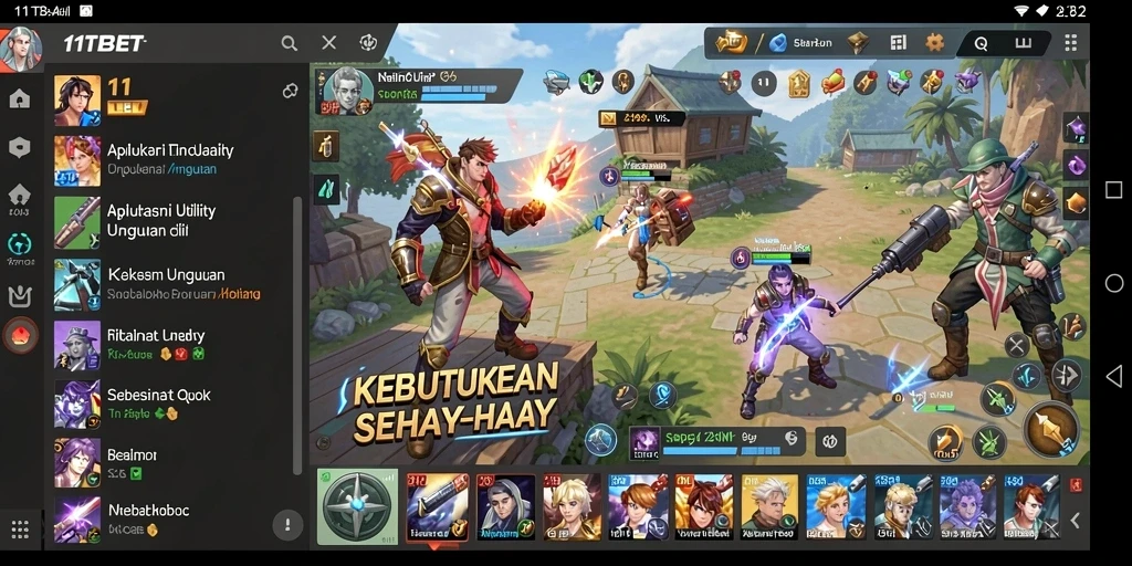 Tampilan antarmuka aplikasi 11TBET yang memudahkan navigasi.