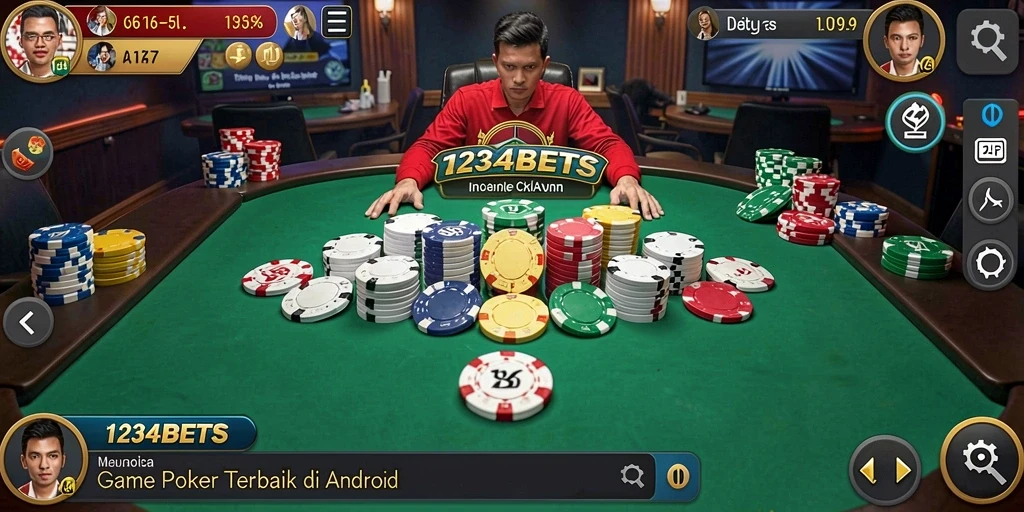 Tampilan gameplay seru di aplikasi poker 1234BETS.