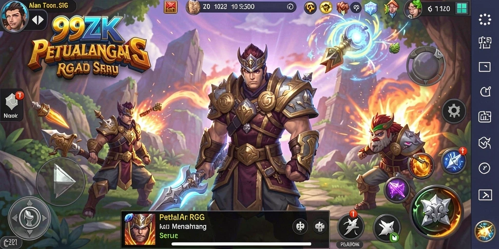 Tampilan gameplay menarik di dunia fantasi 99ZK.