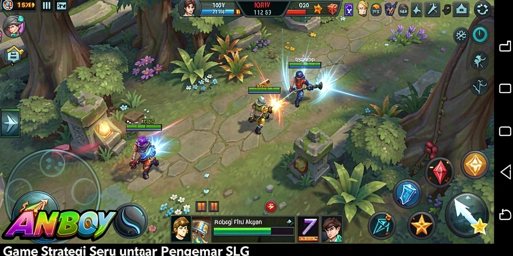 Tampilan gameplay menarik dari ANOBOY yang menantang strategi pemain.