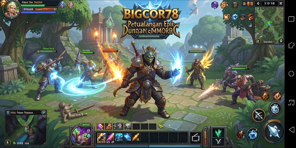 Tampilan gameplay yang menakjubkan dalam BIGCOR78, menunjukkan aksi RPG yang mendebarkan.