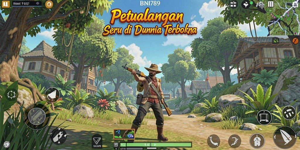 Screenshot gameplay BNI789 dengan dunia terbuka yang luas dan interaktif.