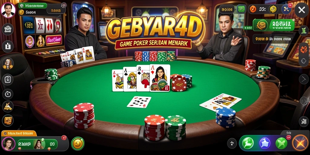 Tampilan exciting dari gameplay Poker di GEBYAR4D.