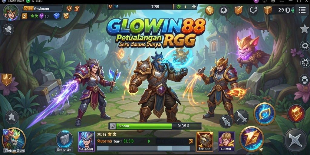 Tampilan gameplay seru dalam dunia RPG GLOWIN88.