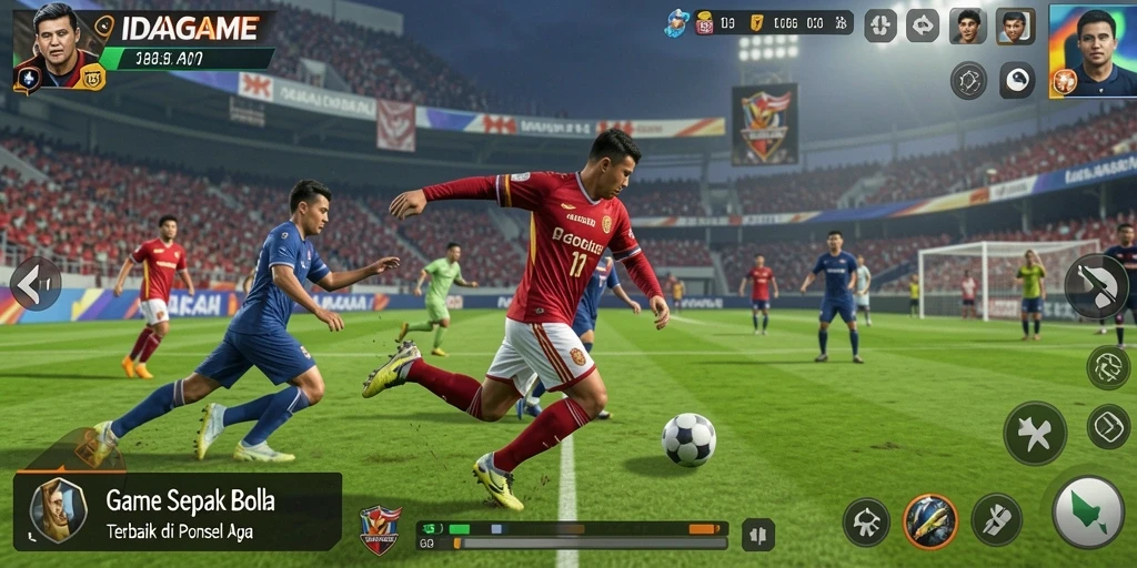 Tampilan gameplay yang dinamis dan mendebarkan dalam IDAGAME.