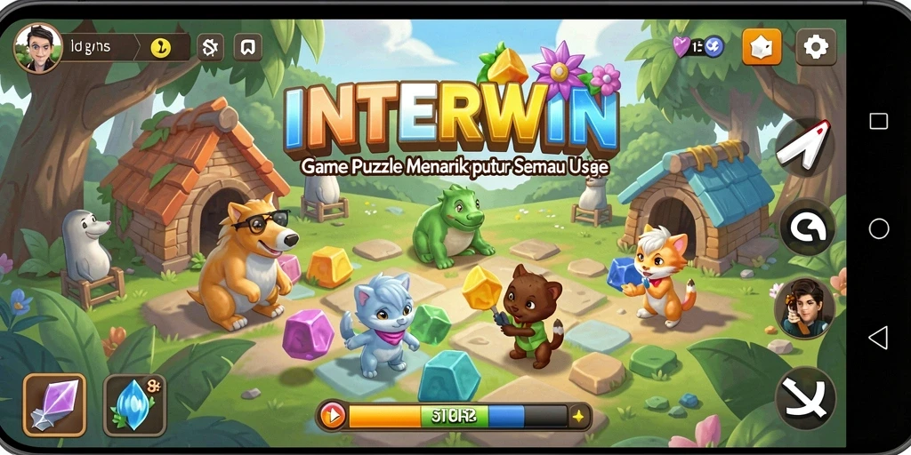 Gameplay seru INTERWIN dengan tantangan Puzzle yang menarik.