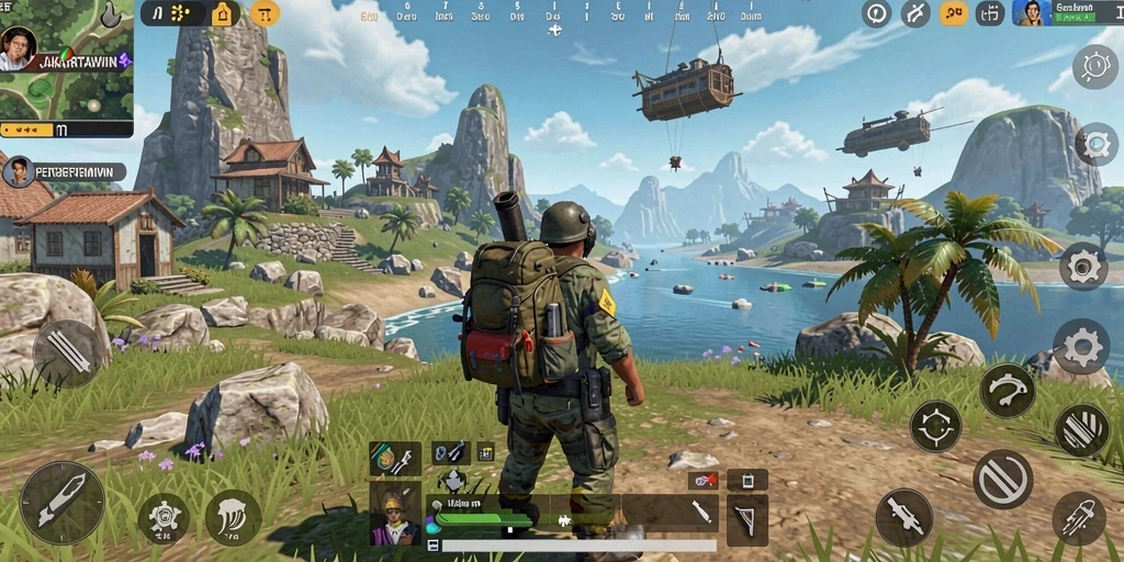 Screenshot gameplay JAKARTAWIN menunjukkan petualangan Open World yang seru.