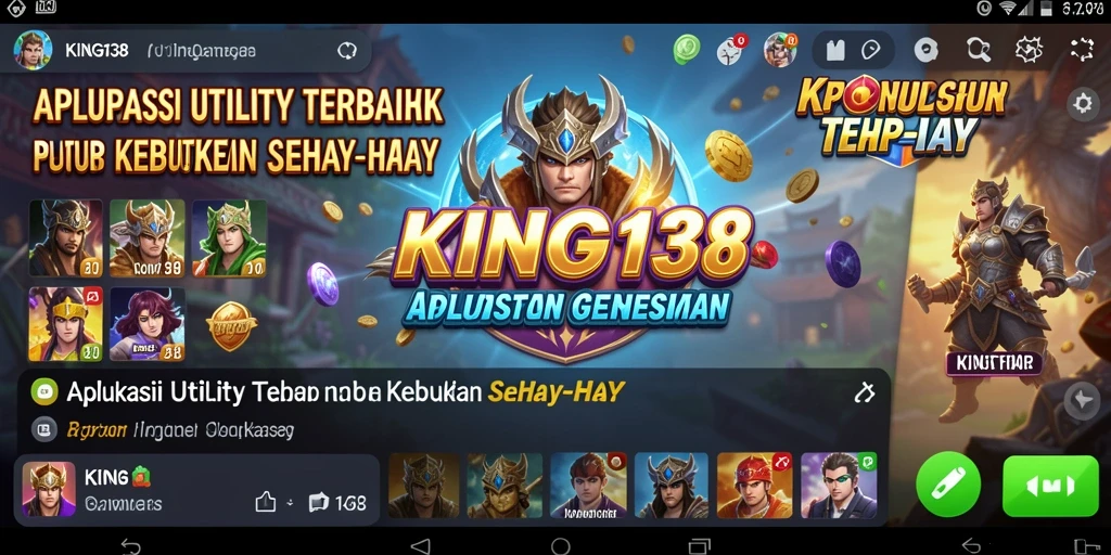 Tampilan menarik dari aplikasi Utility KING138 yang memudahkan pengguna.