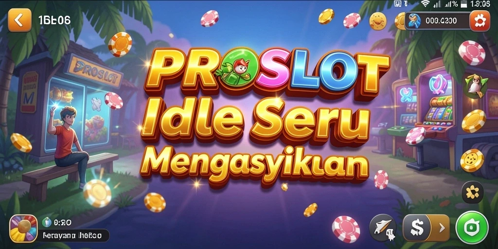 Screenshot gameplay PROSLOT yang menunjukkan mesin slot berputar.