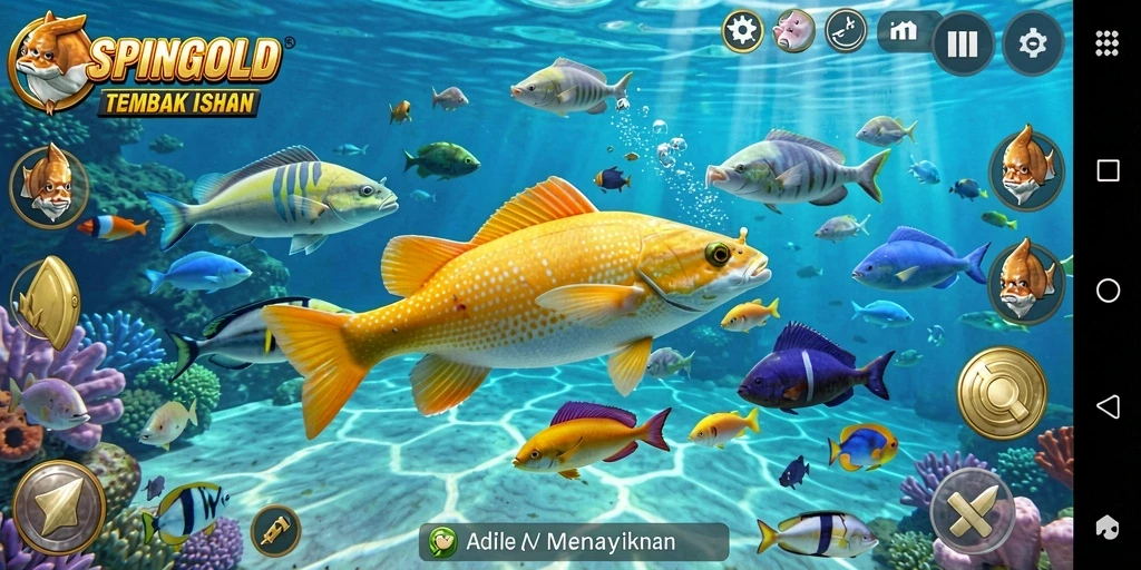 Tampilan screenshot gameplay Tembak Ikan SPINGOLD yang menarik.
